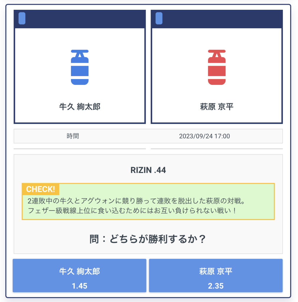 RIZIN44のPPV無料視聴GET後に勝利選手をベット